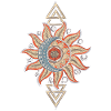 Solmåne hexagram trekant planet symbol