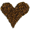 A heart made from coffee beans