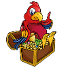 parrot gold treasure chest