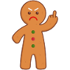 Gingerbread man stinking finger middle finger