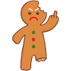 Gingerbread man stinking finger middle finger