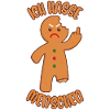 Lebkuchenmann Mittelfinger Ich hasse Menschen