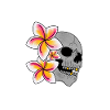 Skull and Tiare flowers