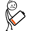 Batterioplader. Genopladeligt batteri, lavt niveau