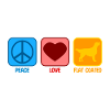 Flat Coated Retriever Peace Love Mówi Retro