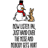 Funny Christmas Snowman Carrot Rabbit