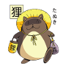 Funny Japanese cartoon character Tanuki Yokai