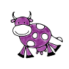 Doux pourpre vache dessin enfant