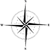 Compass monochrome drawing