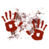 Bloody hand marks