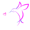 Hummingbird with heart