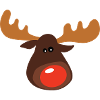 christmas elk with red nose