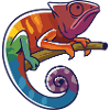 Chamäleon Farbenfroh