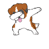 Dabbing Bernhardiner Dabbing chien danse