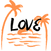orange love beach