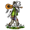 Skeleton Hippie Stoner