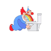 Funny puking clown rainbow gift