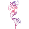 mermaid outline pink purple