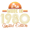 1980 né cadeau d'anniversaire rétro