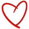 red heart drawn