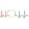 LGBT Rainbow Heartbeat Gay Pride Égalité lesbienne