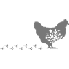 flowery running chicken silhouette