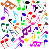 Note musicali in versione incrociata a colori
