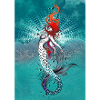 Geometric Mermaid in Turquoise Sea