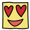 Funny Square Face Emoticon Kawaii Expression