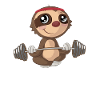 Kawaii Sloth Weight Lifting