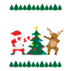 Santa Claus dabbing Christmas reindeer