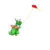 Dragon lets a kite fly