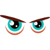 Intense gazes with tense facial expressions