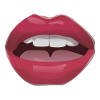 Red lips with teeth