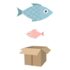 Großer Fisch, kleiner Fisch, Pappkarton