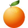 naranja jugosa grande con hoja