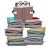 Buch liest Bücher - Bücherwurm lustig