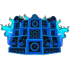 Tek Flames Graphic Sound System/Rig/Speakers Blue
