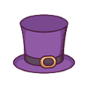 Purple Mardi Gras Top Hat