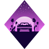 Vaporwave Sportwagen