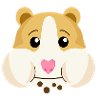 Émoticône emoji drôle bébé hamster cochon d'Inde