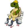 Grandpa Turtle on a Bench
