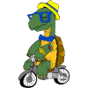 Gangster skildpadde på motorcykel scooter cykel