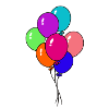 Festive rainbow balloons