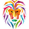 Löwe bunt