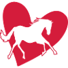 Cheval cheval amour coeur silhouette