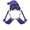 Pingouins skieurs animaux mignons ski