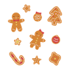 Netter Weihnachtsplätzchen-Lebkuchen-Mann und Frau