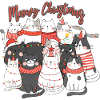 Meow Christmas cats collage
