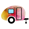 Caravane caravane Aquarelle Camping